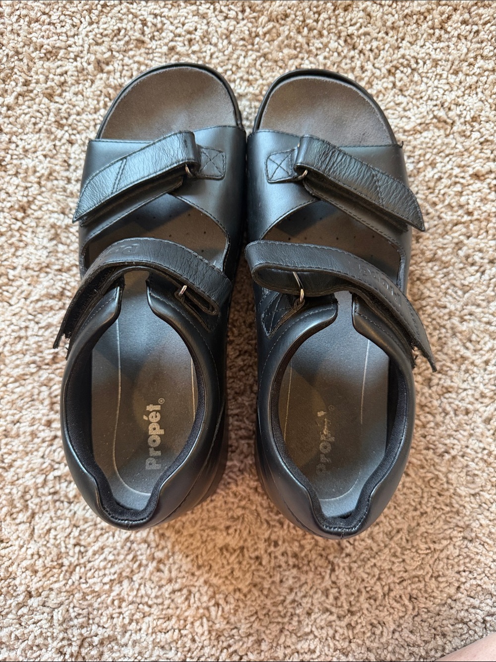 Propet Pedic Walker Black Strap Sandals Size 9 - Picture 2 of 7
